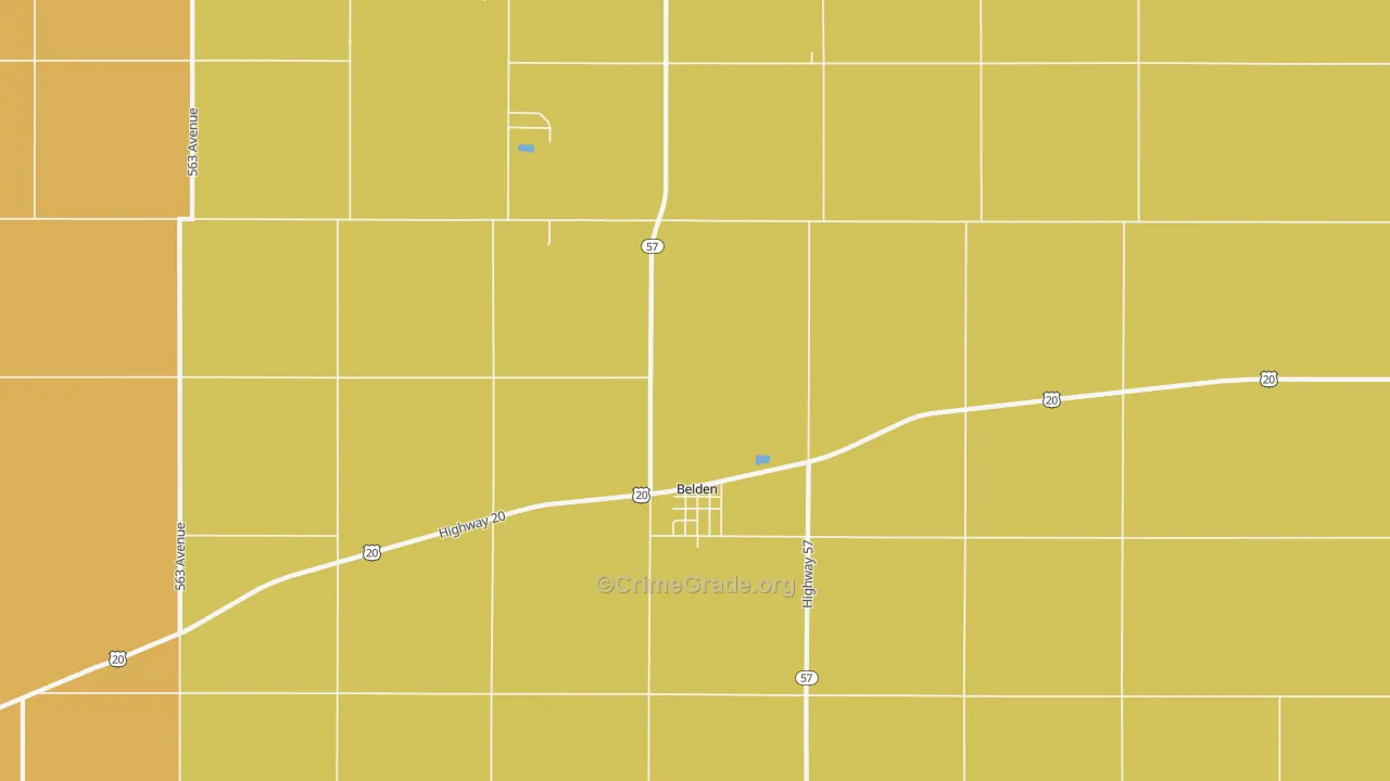 Belden, NE Map of Burglary Rates