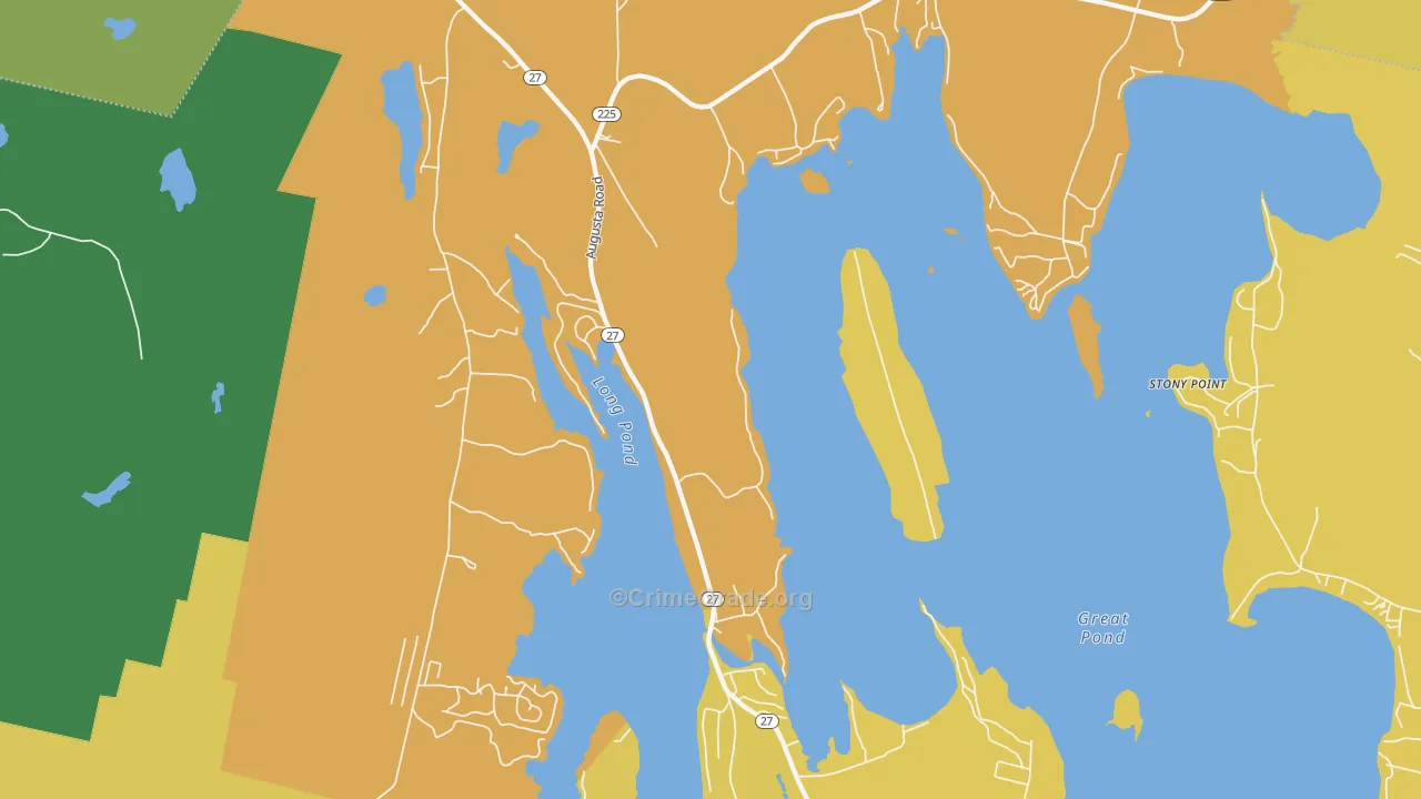 Belgrade Lakes, ME Map of Burglary Rates