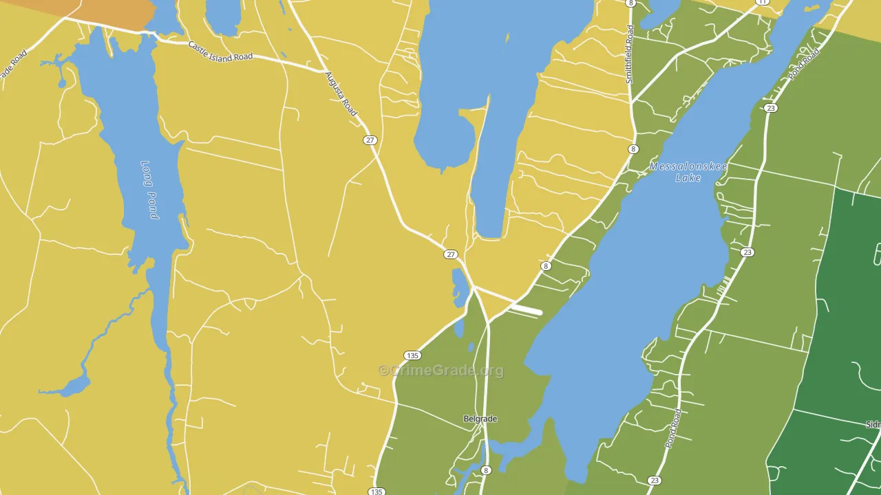 Belgrade, ME Map of Burglary Rates