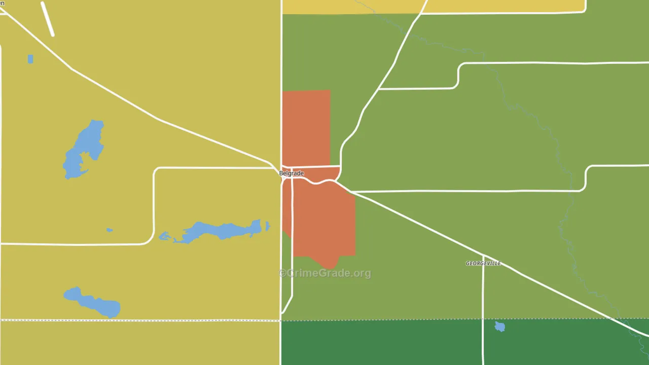 Belgrade, MN Map of Burglary Rates