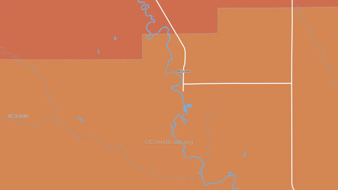 Belgrade, NE Map of Burglary Rates