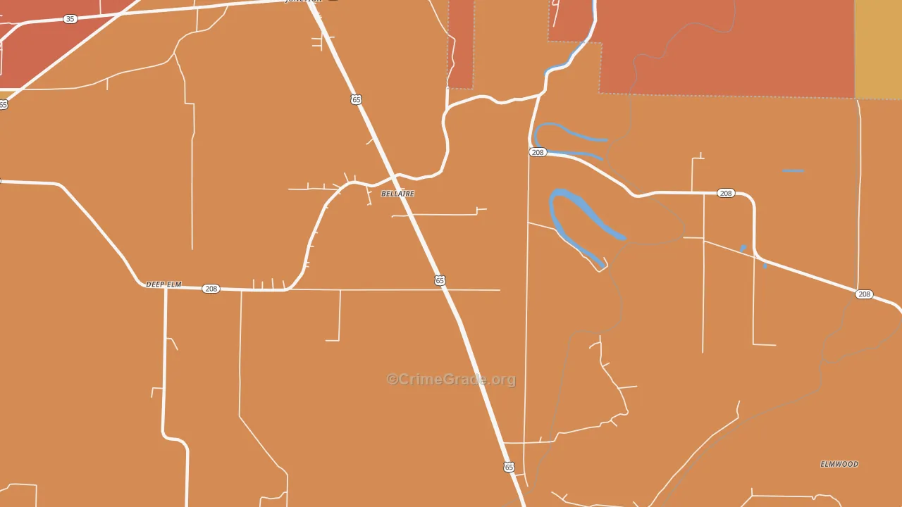 Bellaire, AR Map of Burglary Rates