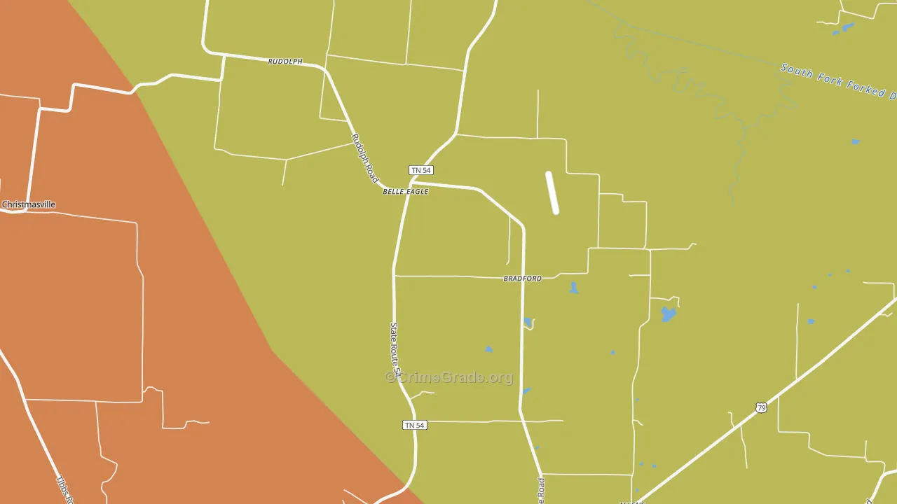 Belle Eagle, TN Map of Burglary Rates