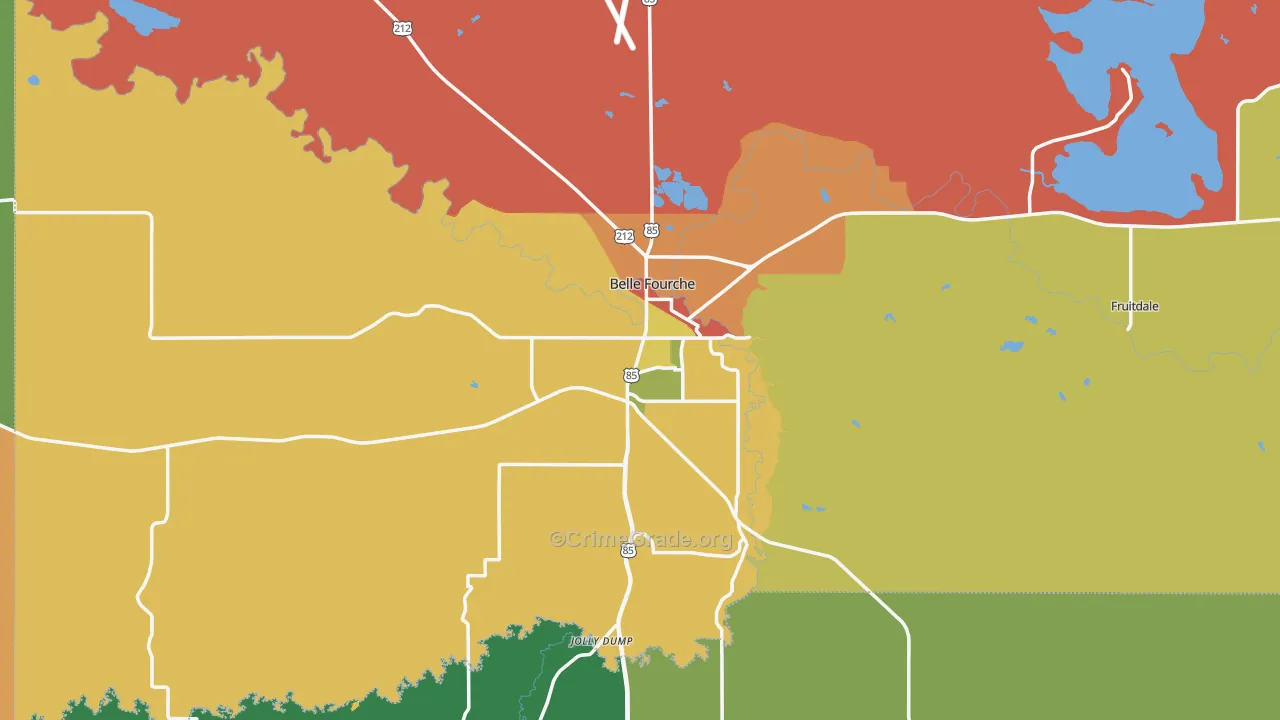 Belle Fourche, SD Map of Burglary Rates