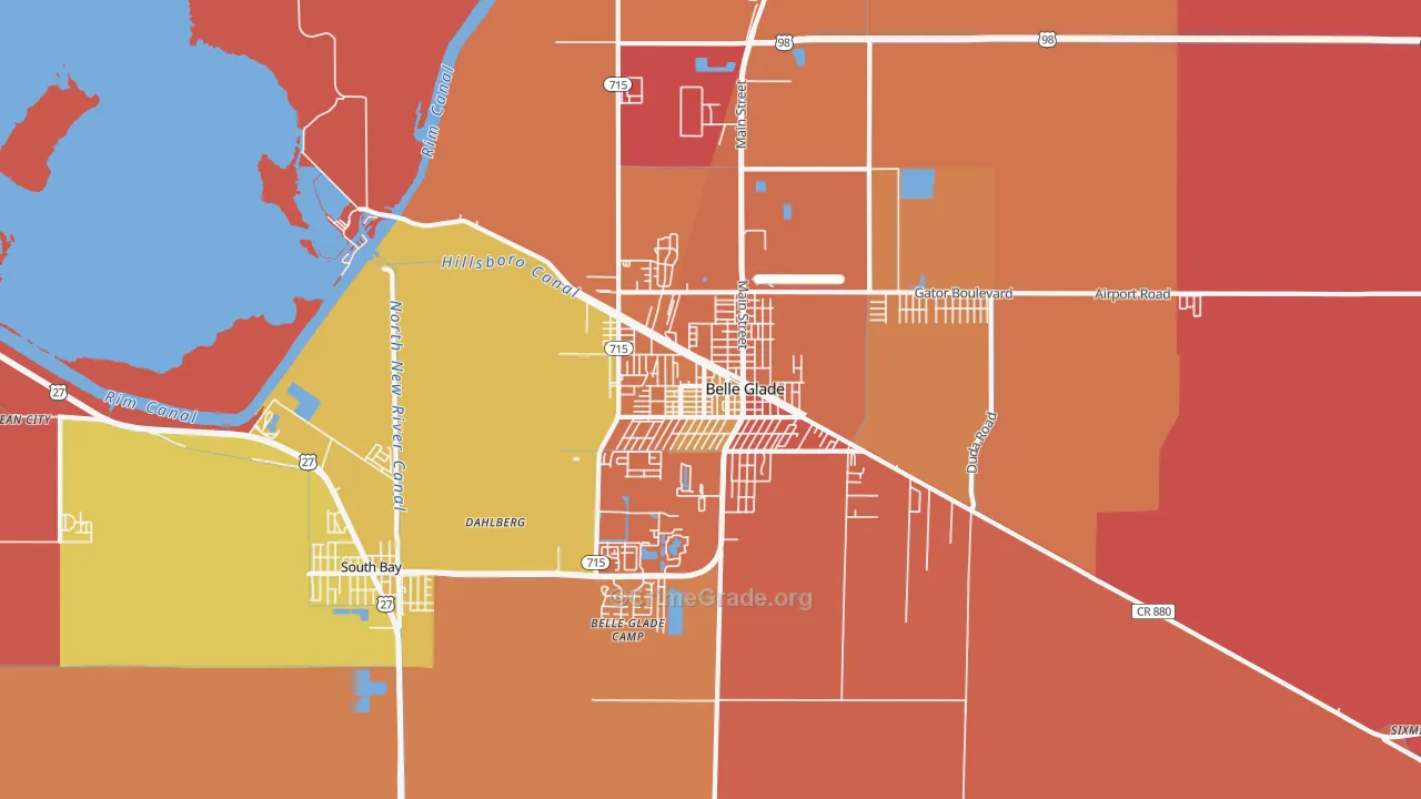 Belle Glade, FL Map of Burglary Rates