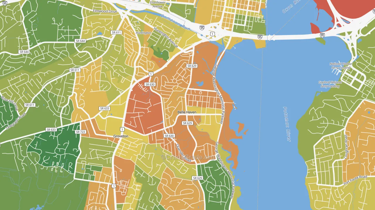 Belle Haven, Belle View, VA Map of Burglary Rates