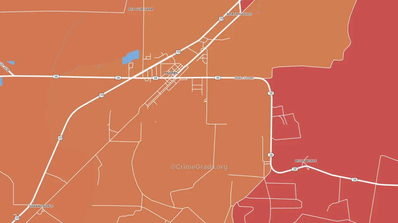 Belle Meade, AR Map of Burglary Rates