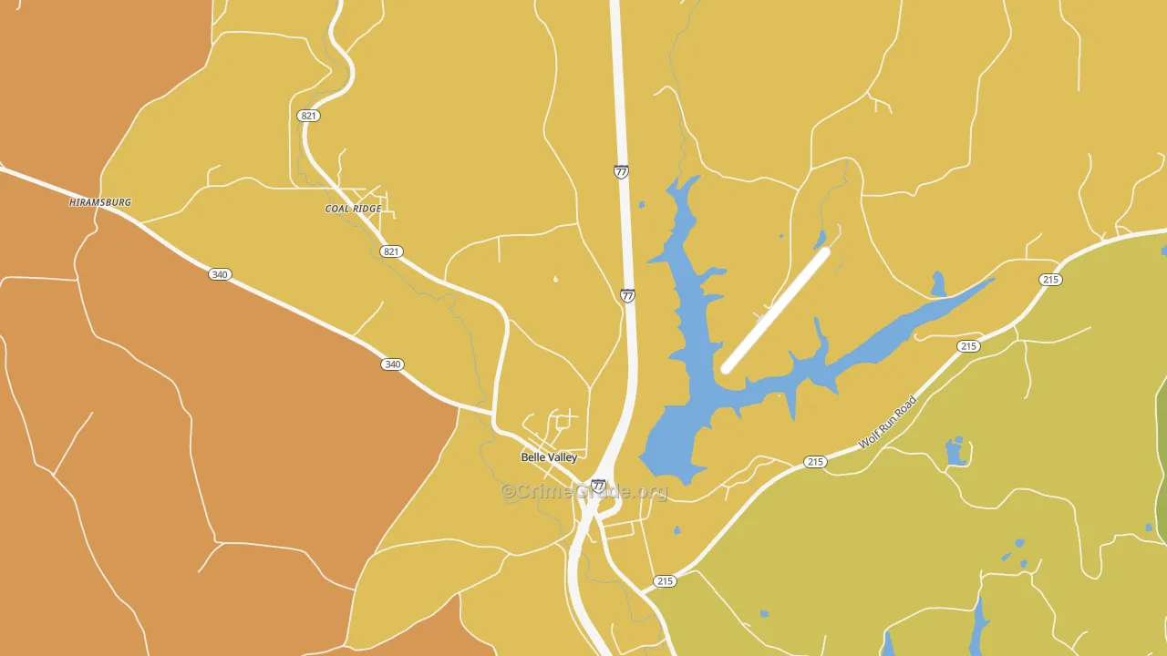 Belle Valley, OH Map of Burglary Rates