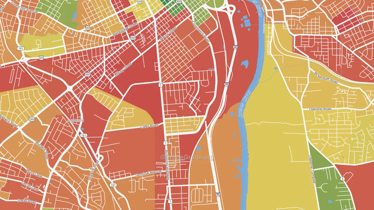 Bellemeade, Richmond, VA Map of Burglary Rates