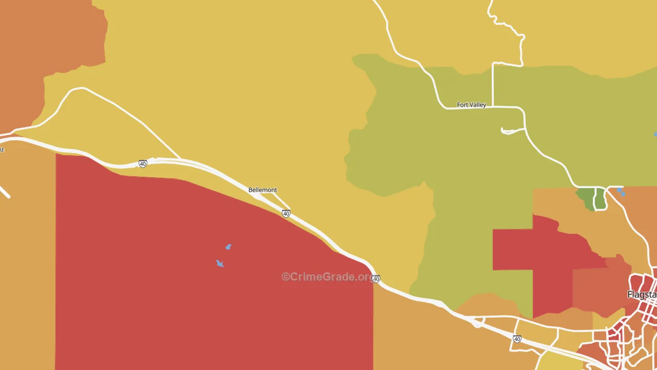 Bellemont, AZ Map of Burglary Rates