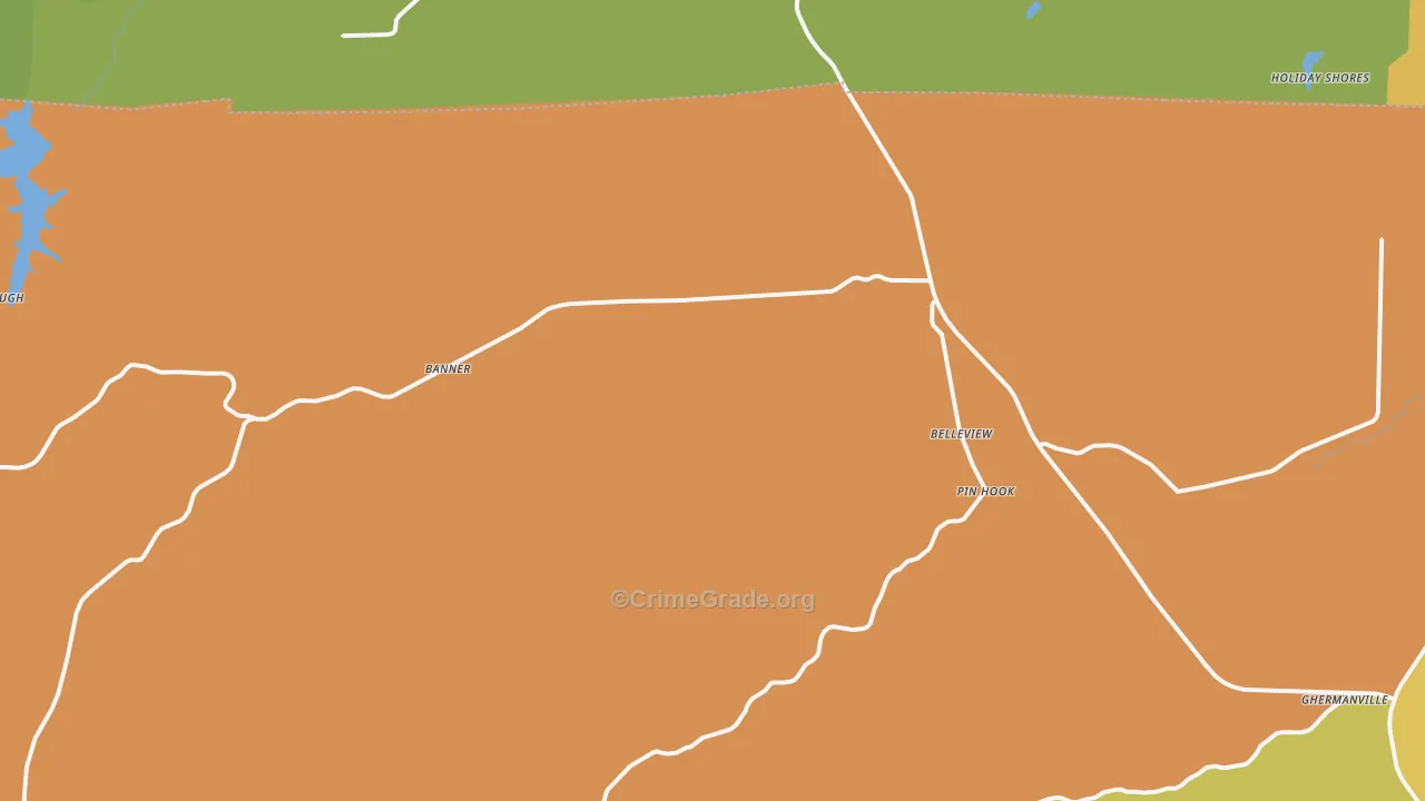 Belleview, MO Map of Burglary Rates