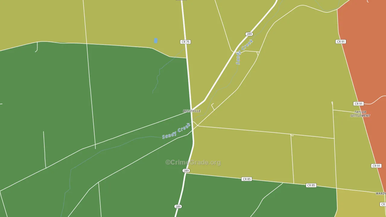 Belleville, NY Map of Burglary Rates
