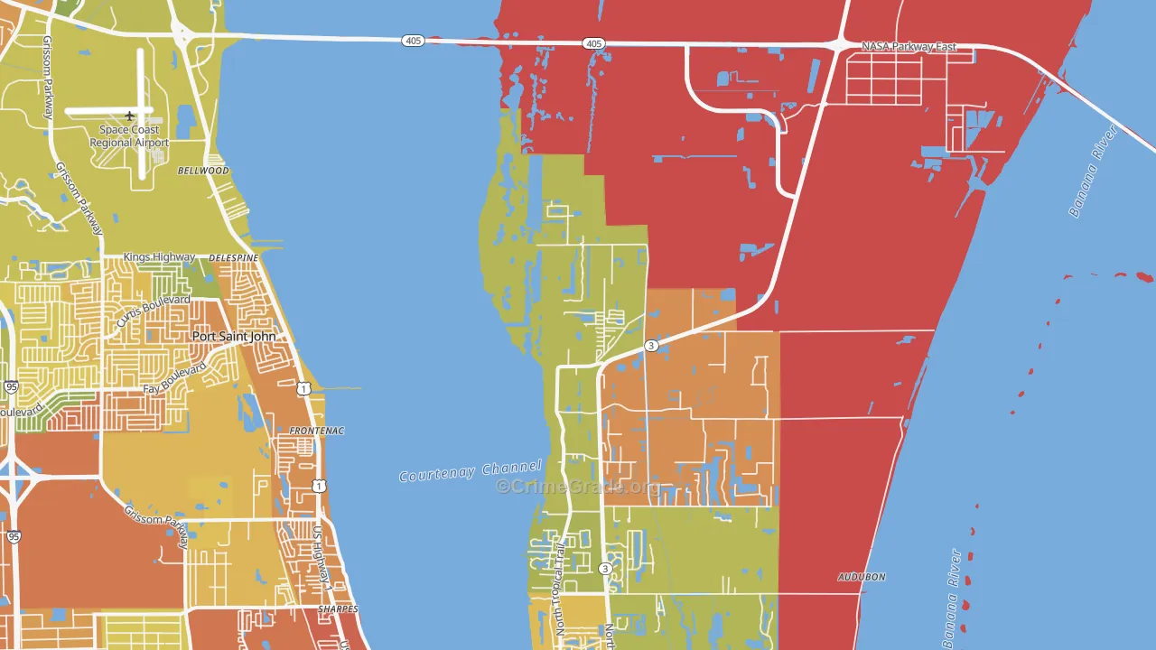 Bellwood, FL Map of Burglary Rates
