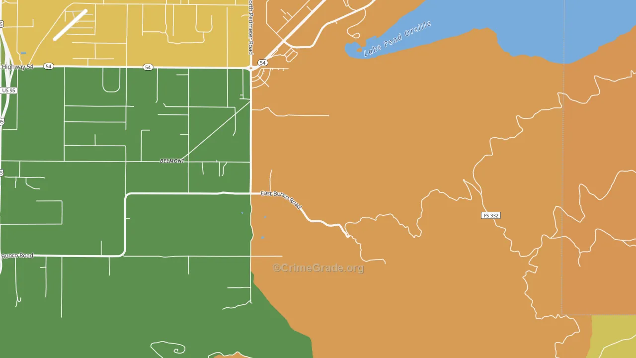 Belmont, ID Map of Burglary Rates