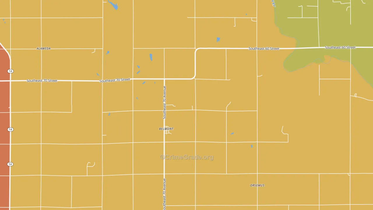 Belmont, KS Map of Burglary Rates