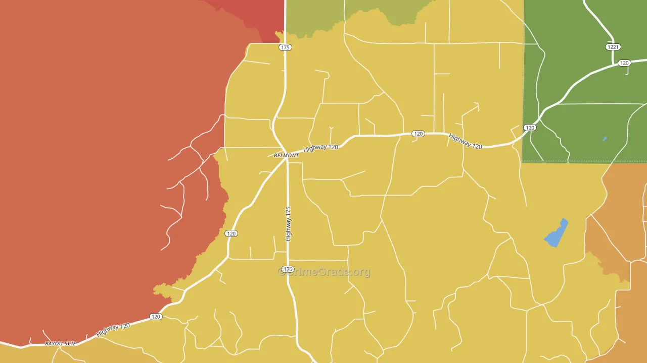 Belmont, LA Map of Burglary Rates