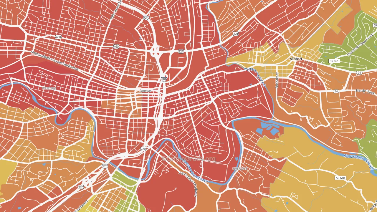 Belmont, Roanoke, VA Map of Burglary Rates