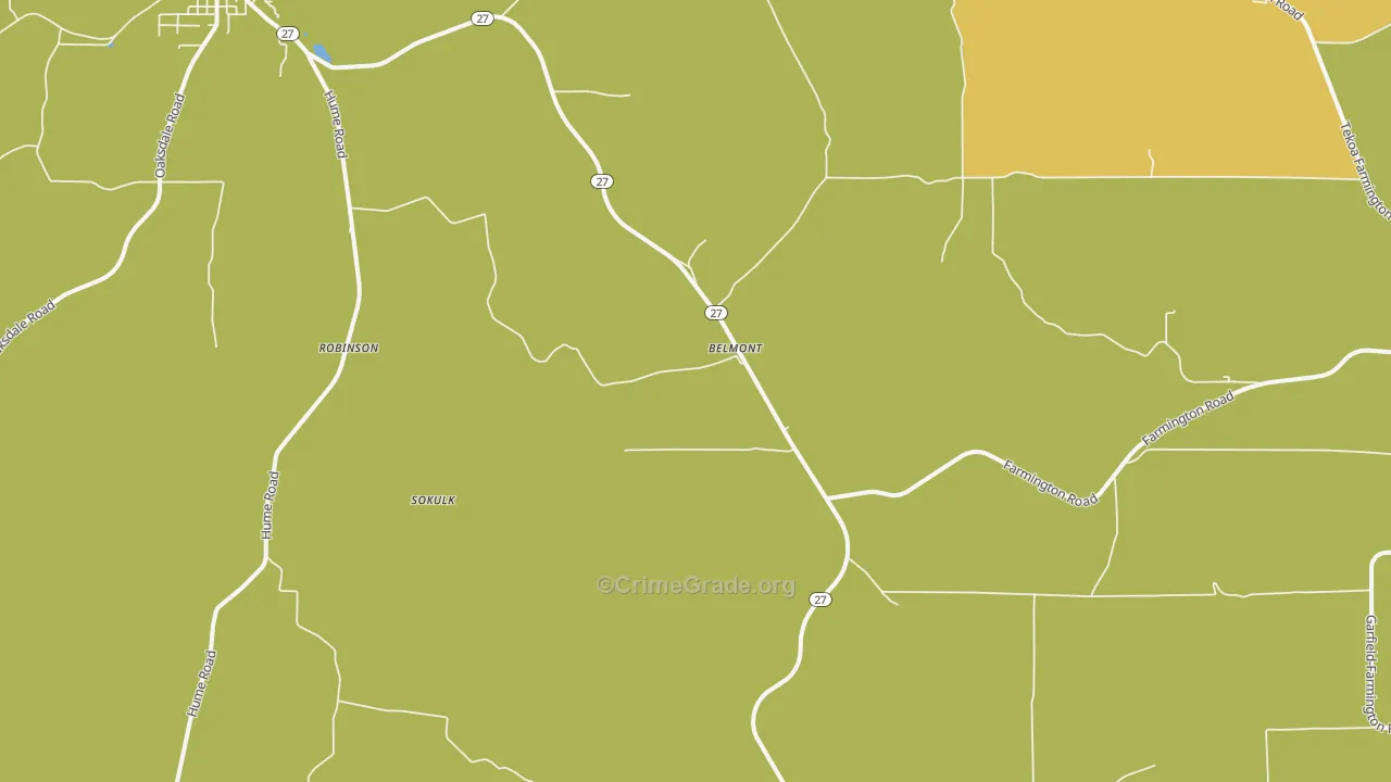 Belmont, WA Map of Burglary Rates