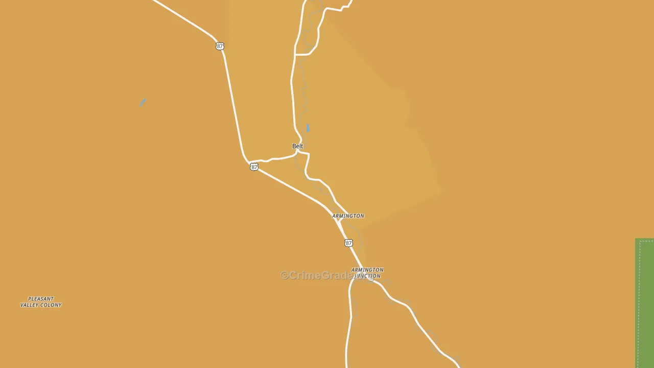 Belt, MT Map of Burglary Rates