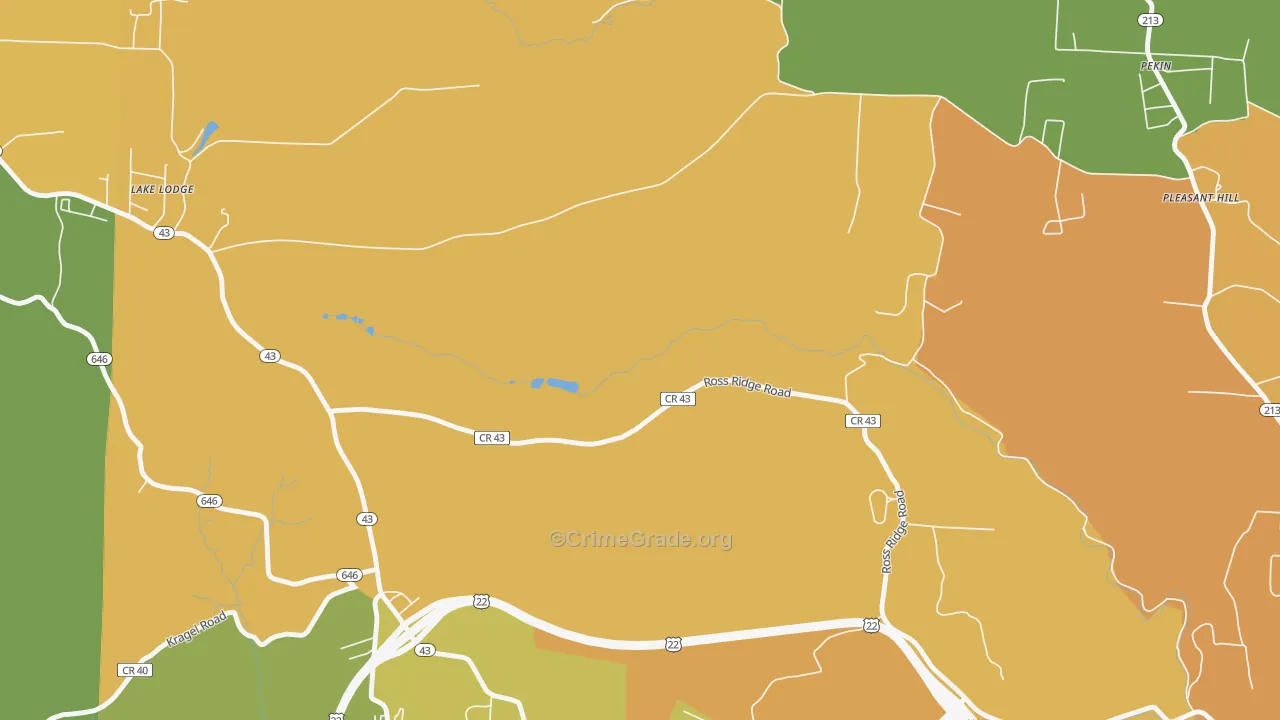 Belvedere, OH Map of Burglary Rates