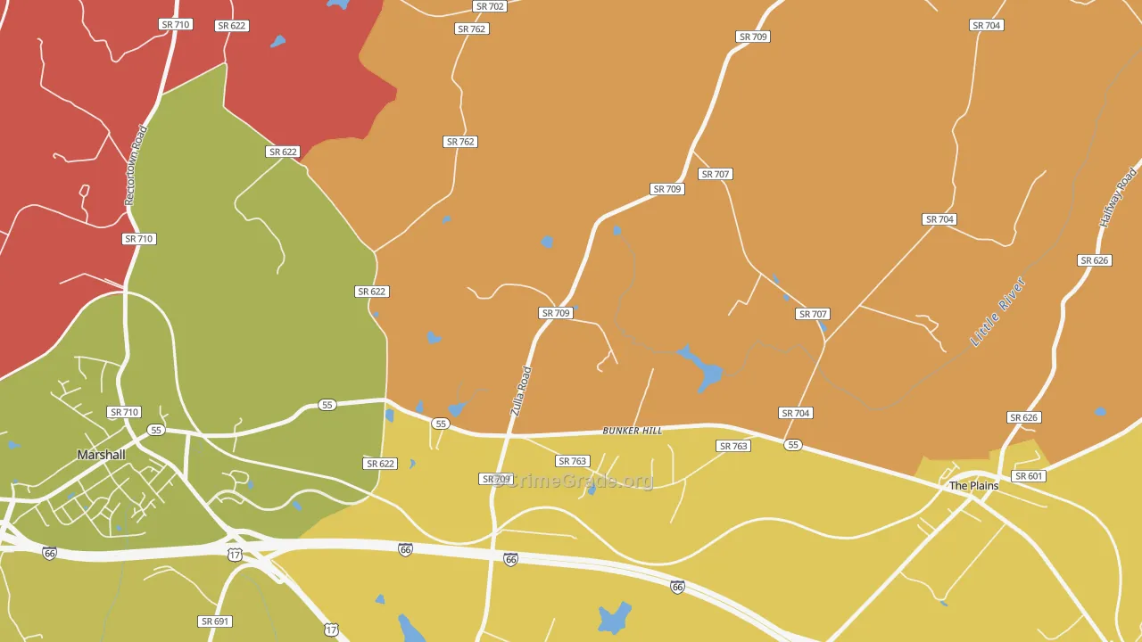 Belvoir, VA Map of Burglary Rates