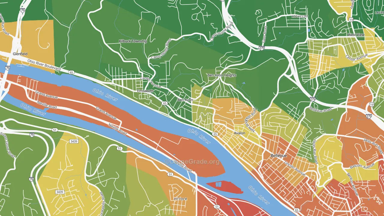 Ben Avon, PA Map of Burglary Rates