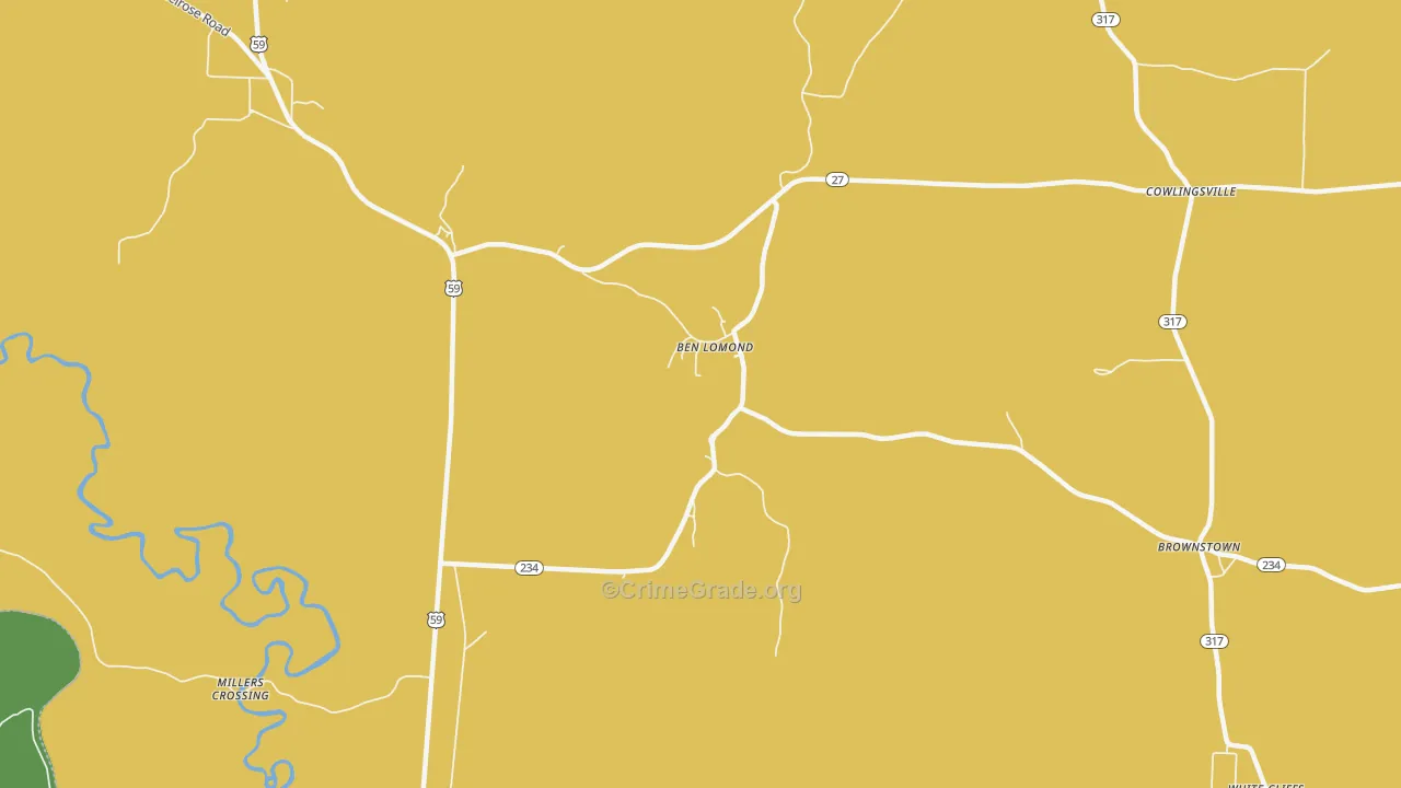 Ben Lomond, AR Map of Burglary Rates