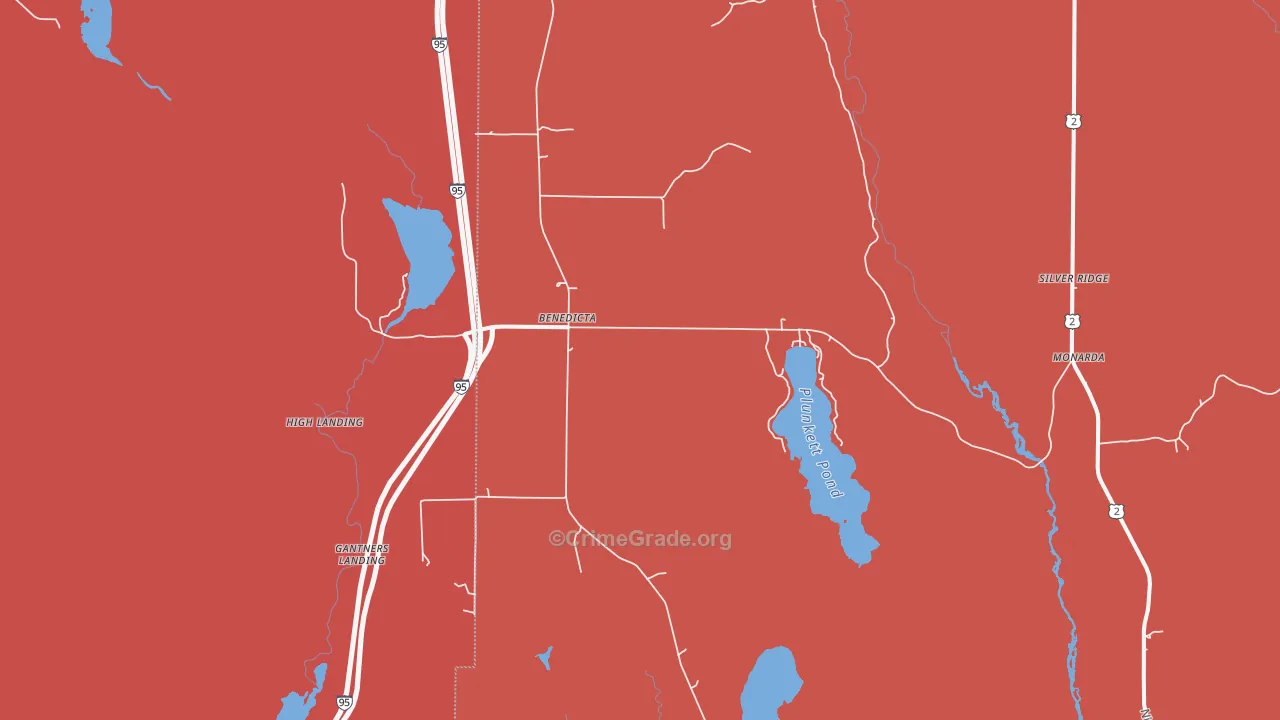Benedicta, ME Map of Burglary Rates