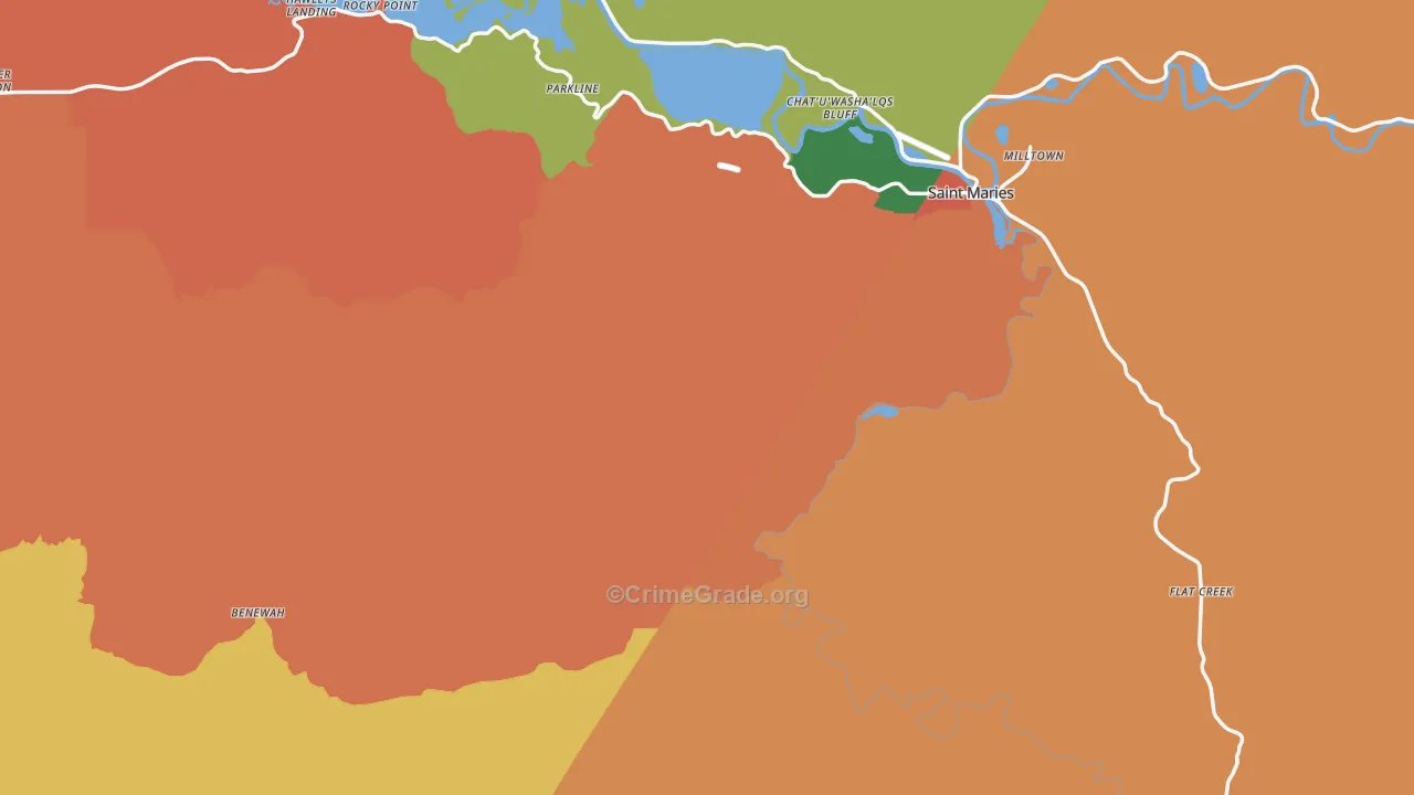 Benewah County, ID Map of Burglary Rates