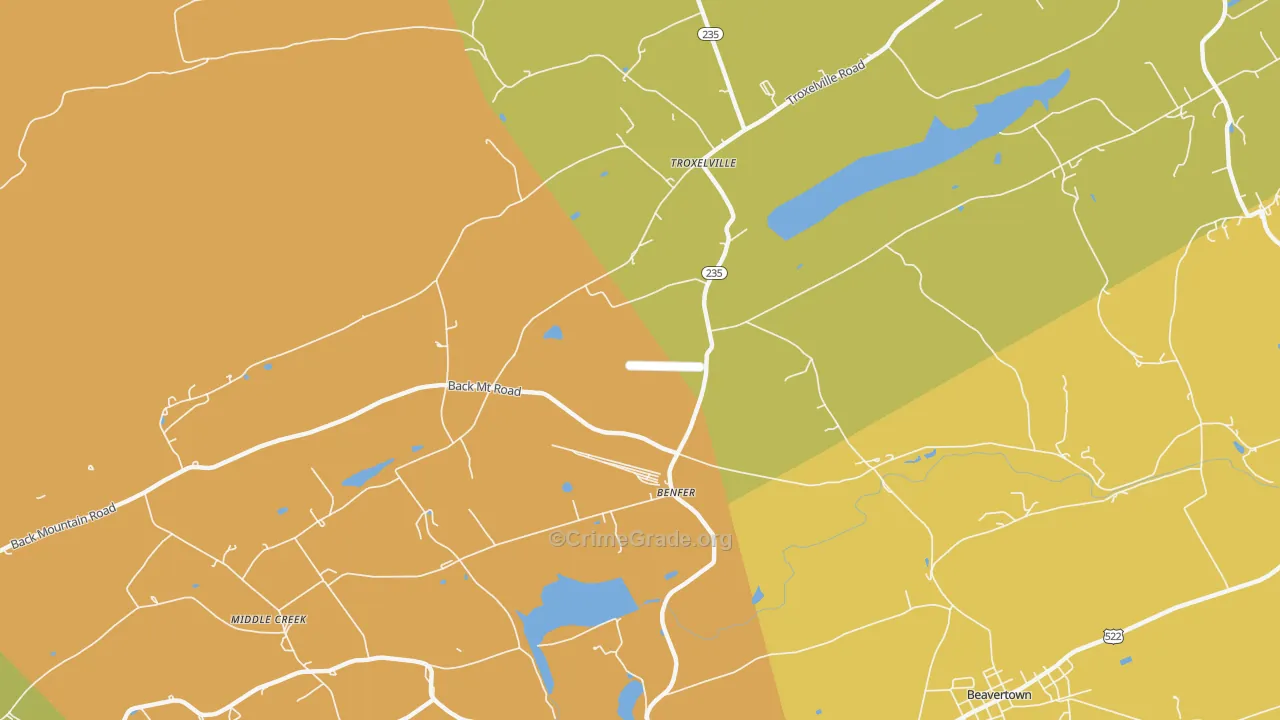Benfer, PA Map of Burglary Rates