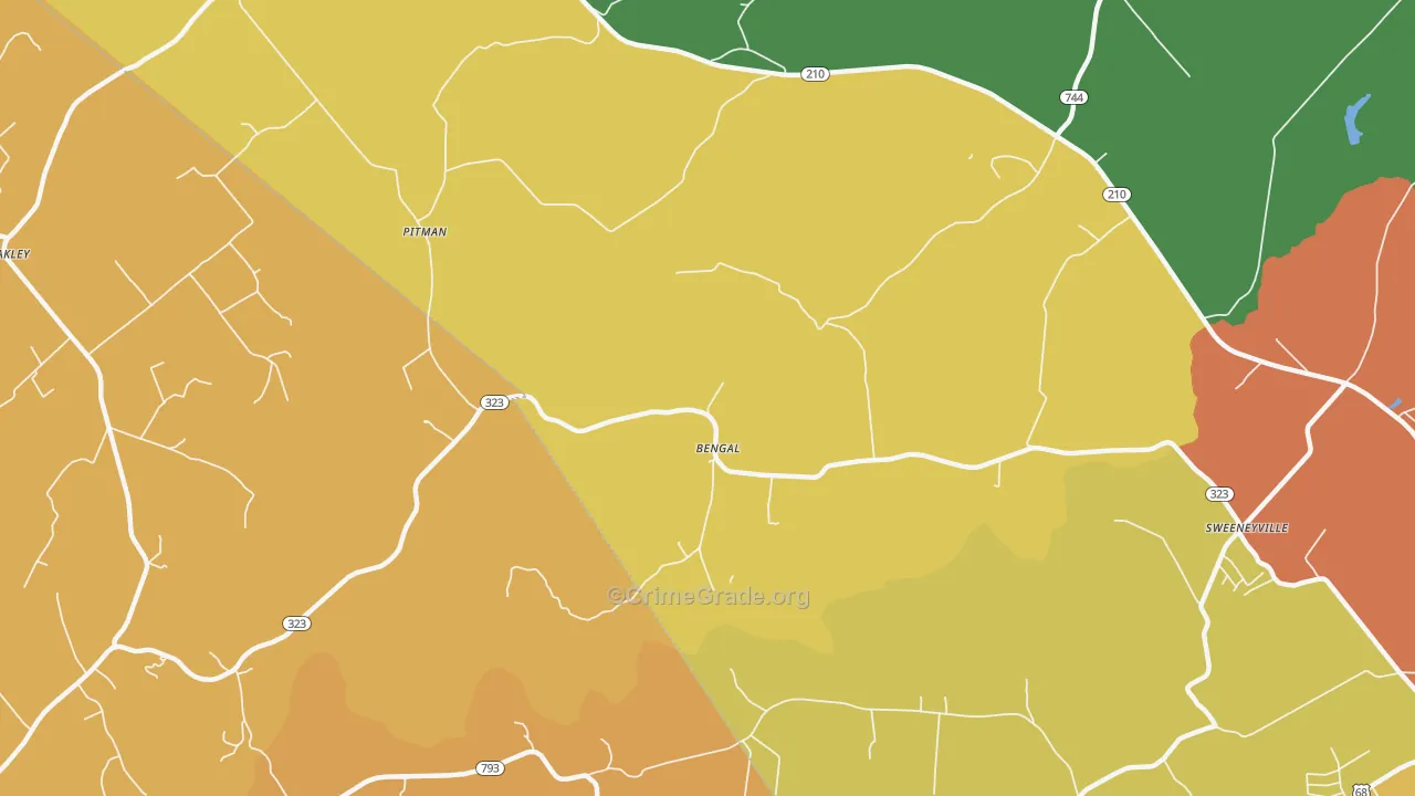 Bengal, KY Map of Burglary Rates