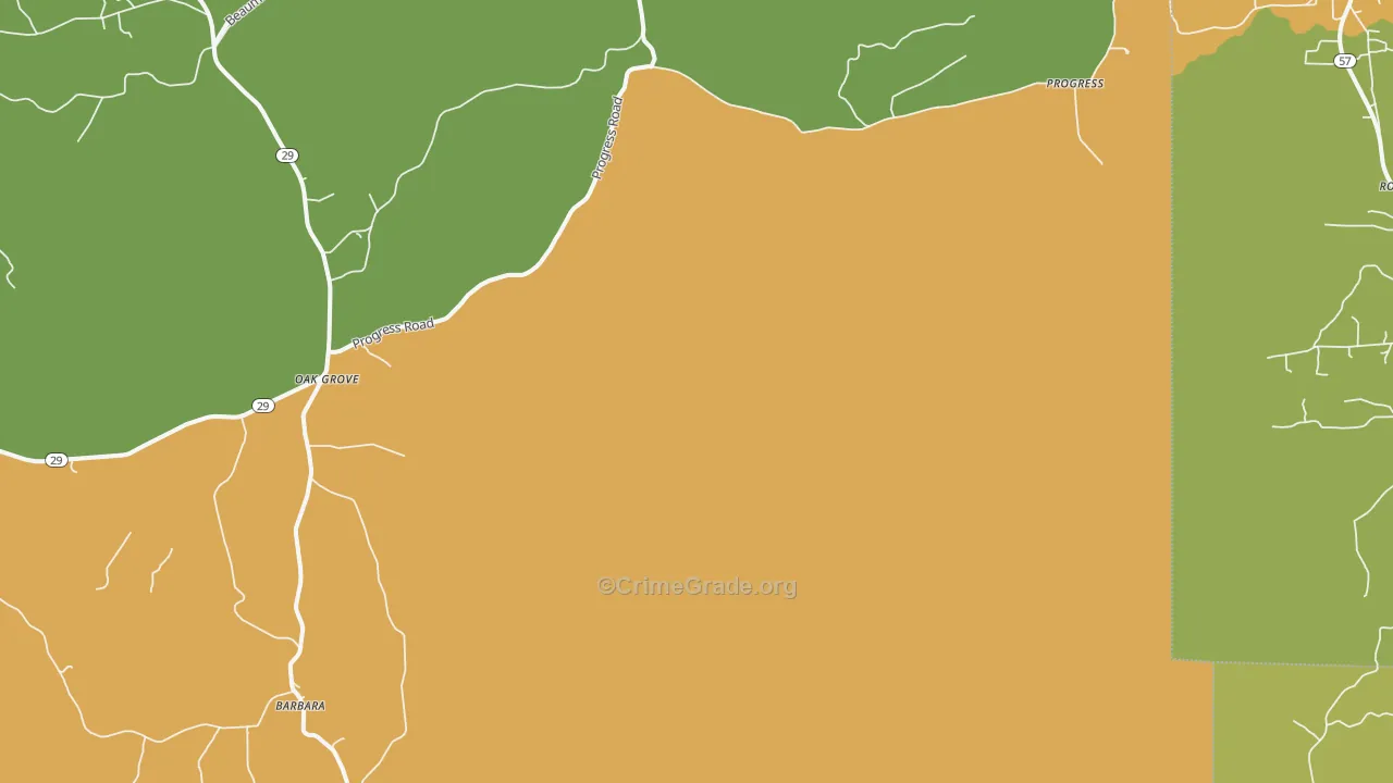 Benndale, MS Map of Burglary Rates
