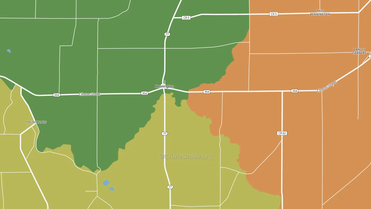 Bennington, NY Map of Burglary Rates