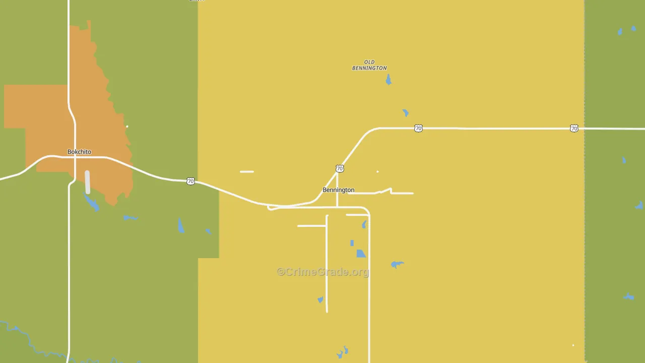 Bennington, OK Map of Burglary Rates