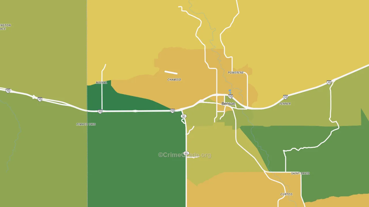 Benson, AZ Map of Burglary Rates
