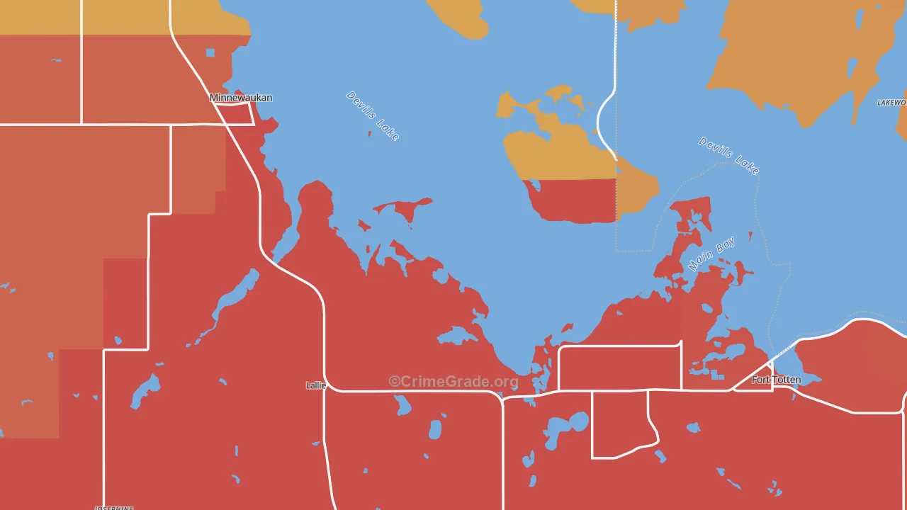Benson County, ND Map of Burglary Rates