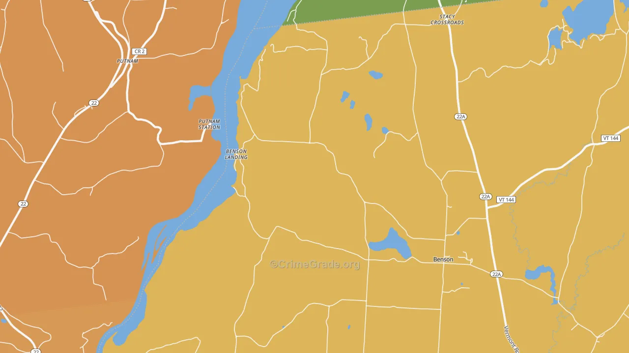 Benson Landing, VT Map of Burglary Rates