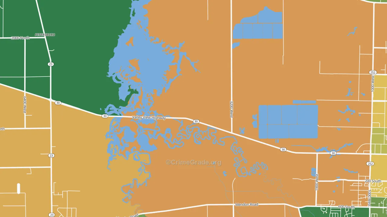 Benson, UT Map of Burglary Rates