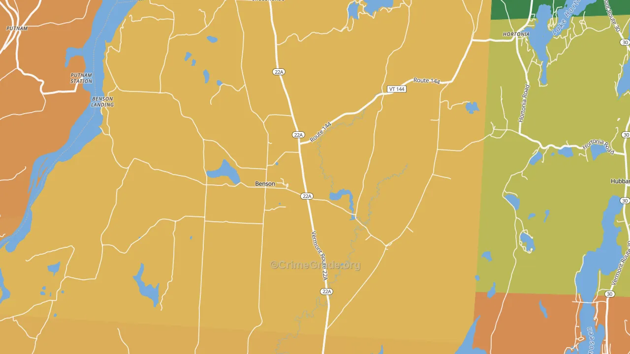 Benson, VT Map of Burglary Rates