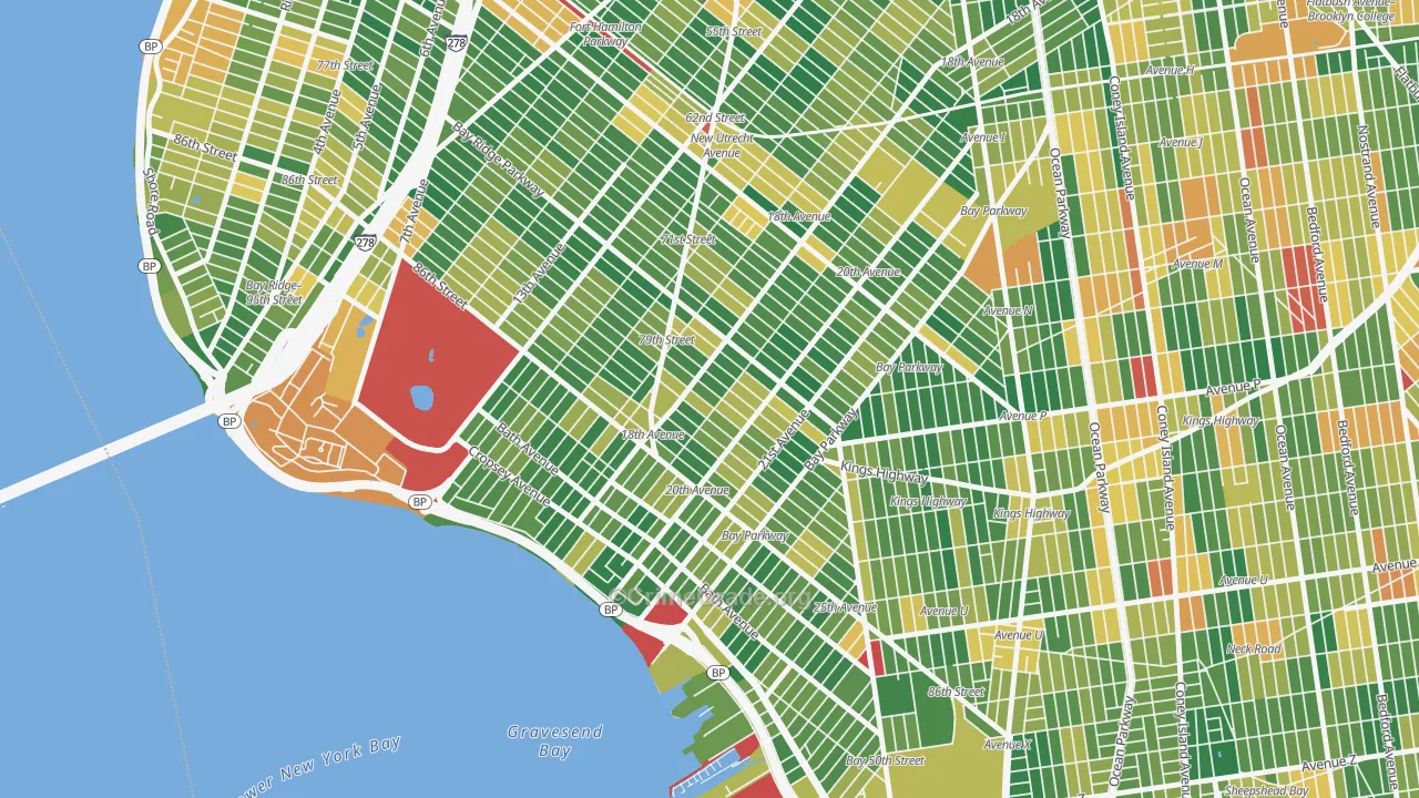 Bensonhurst, Brooklyn, NY Map of Burglary Rates