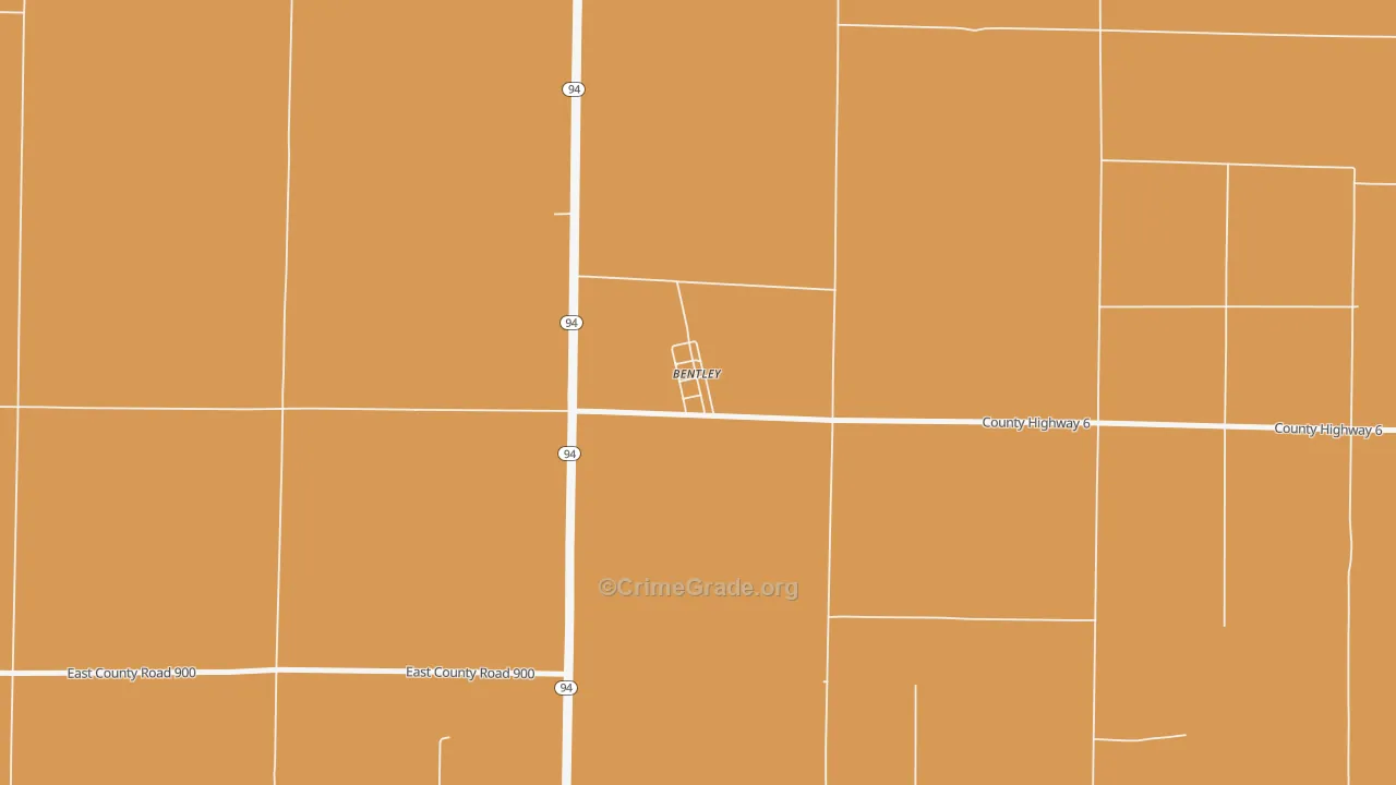 Bentley, IL Map of Burglary Rates