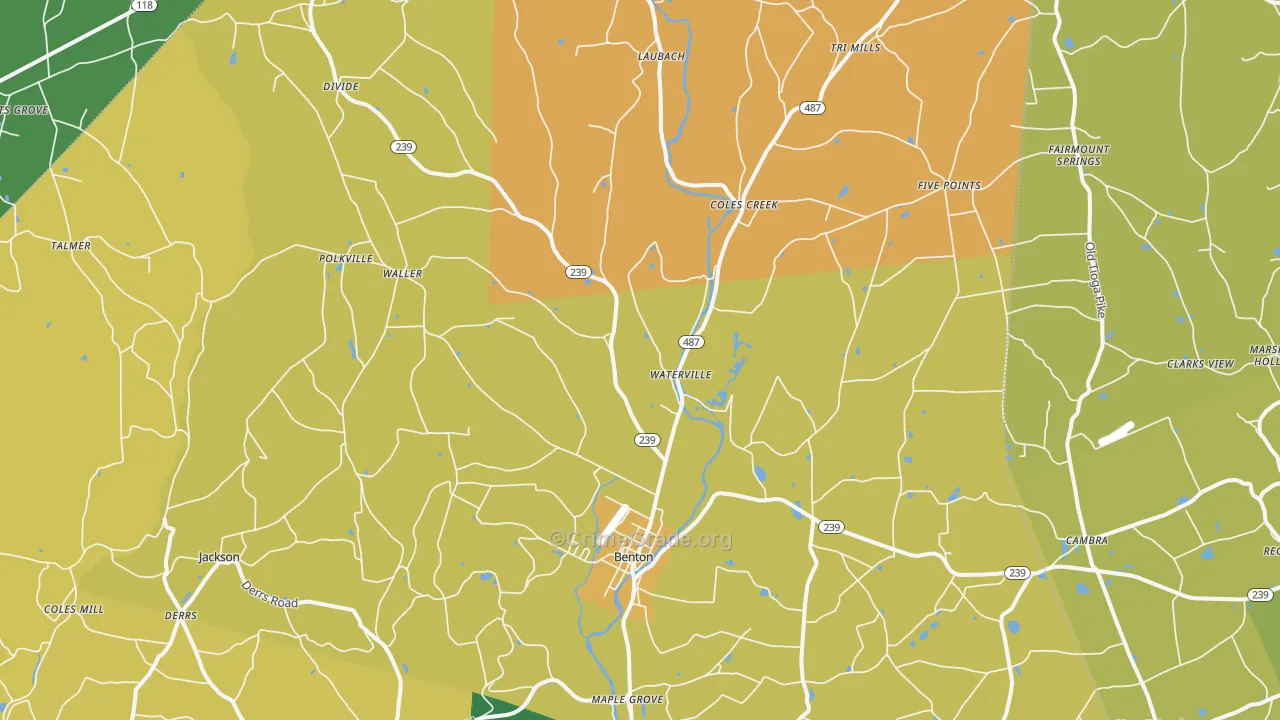 Benton, PA Map of Burglary Rates