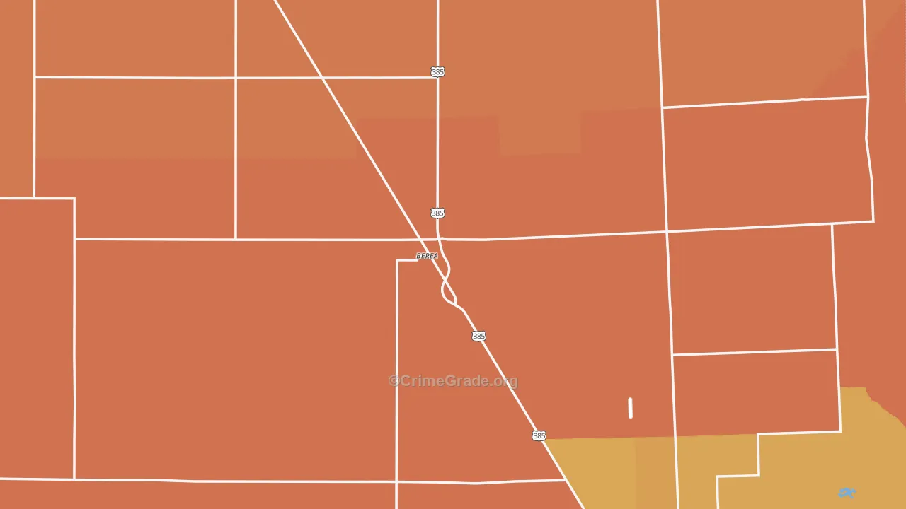 Berea, NE Map of Burglary Rates