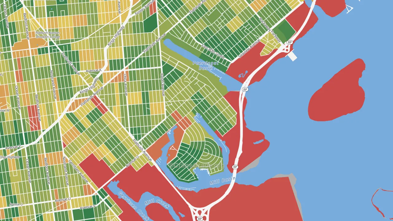 Bergen Beach, Brooklyn, NY Map of Burglary Rates