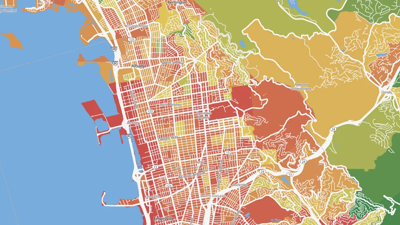 Berkeley, CA Map of Burglary Rates