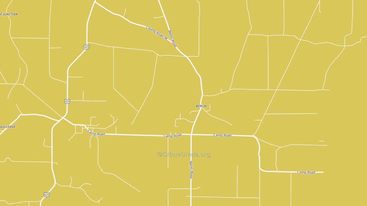 Berlin, AR Map of Burglary Rates