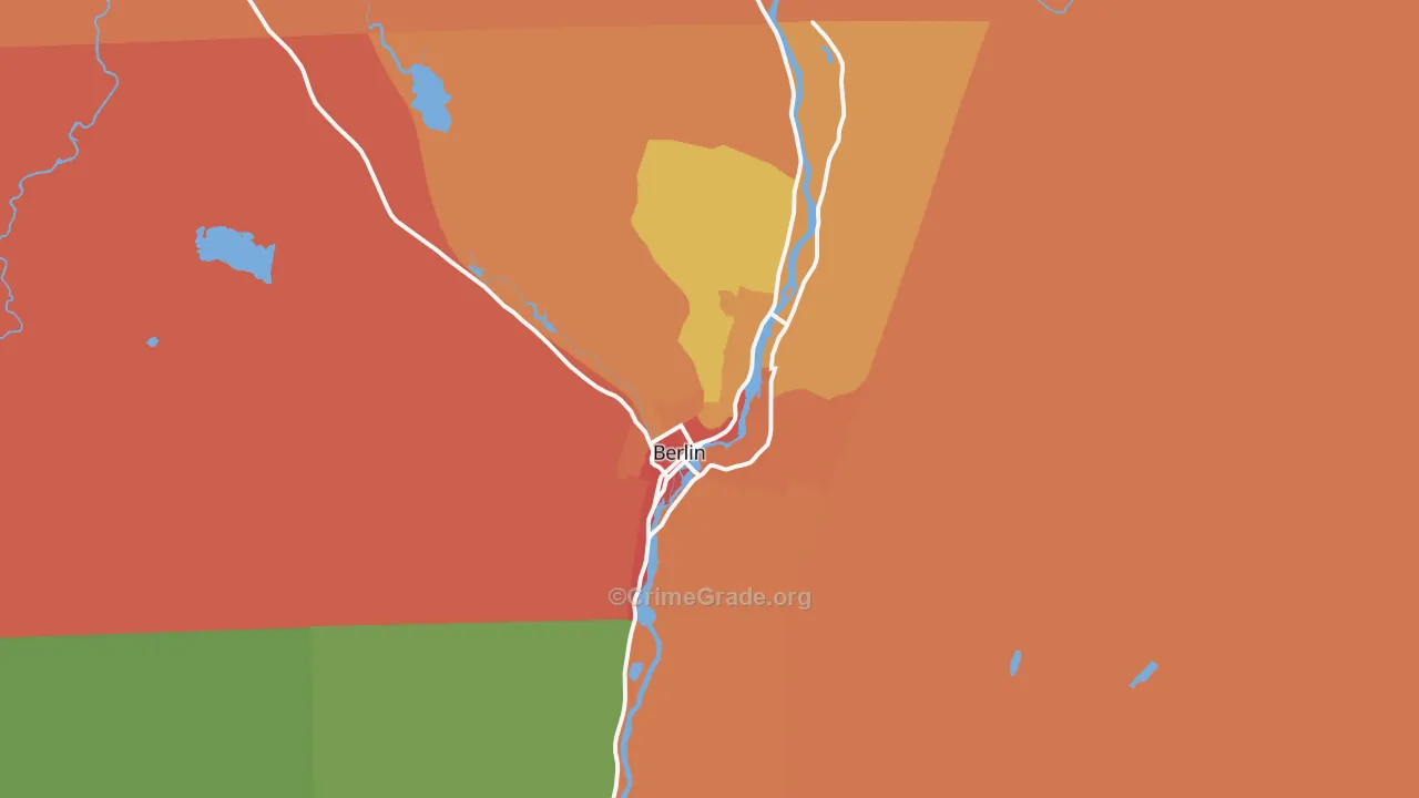 Berlin, NH Map of Burglary Rates