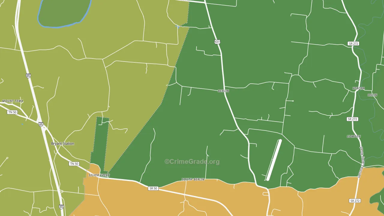 Berlin, TN Map of Burglary Rates