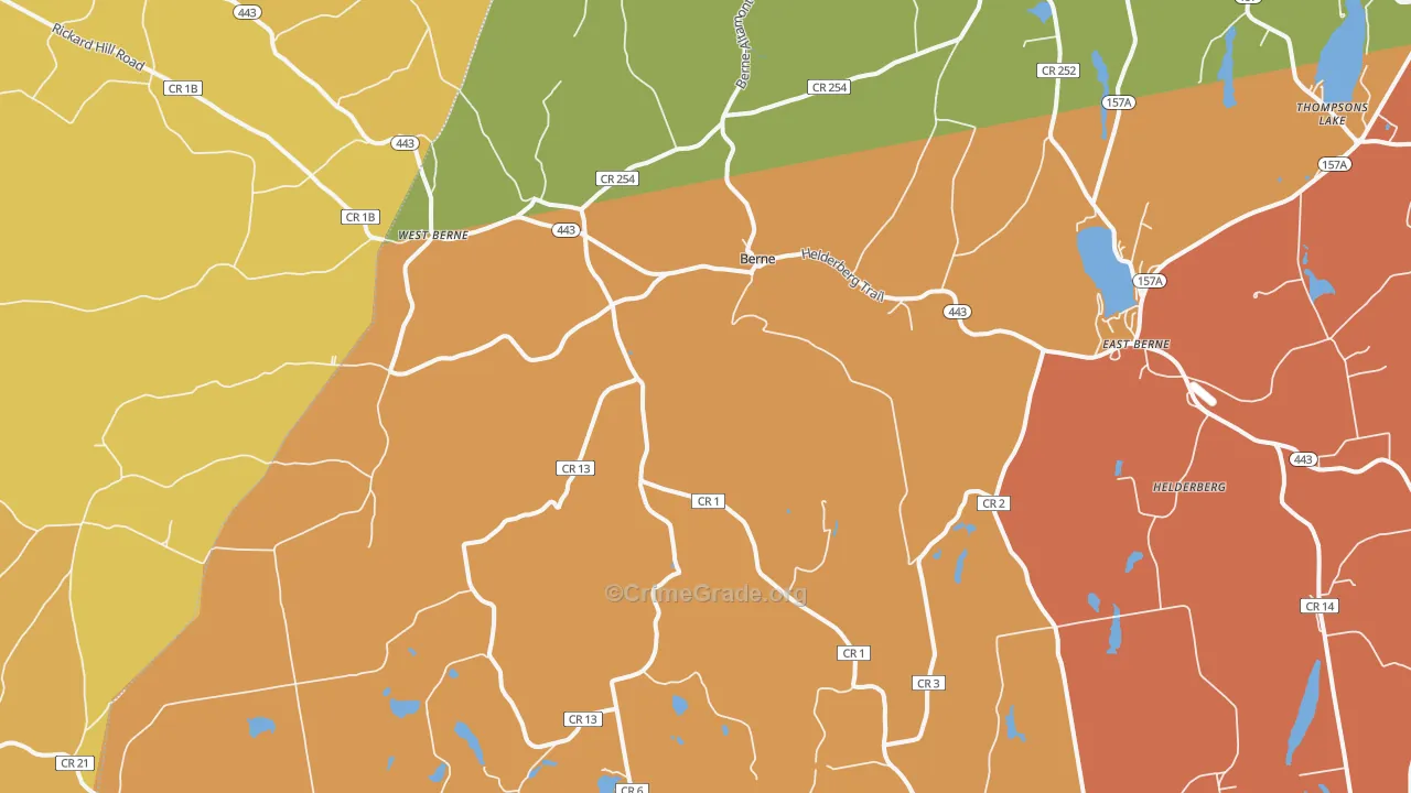 Berne, NY Map of Burglary Rates
