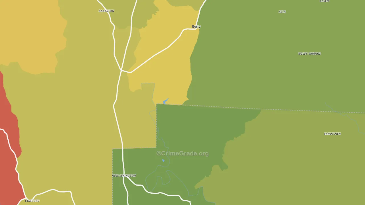 Berry, AL Map of Burglary Rates